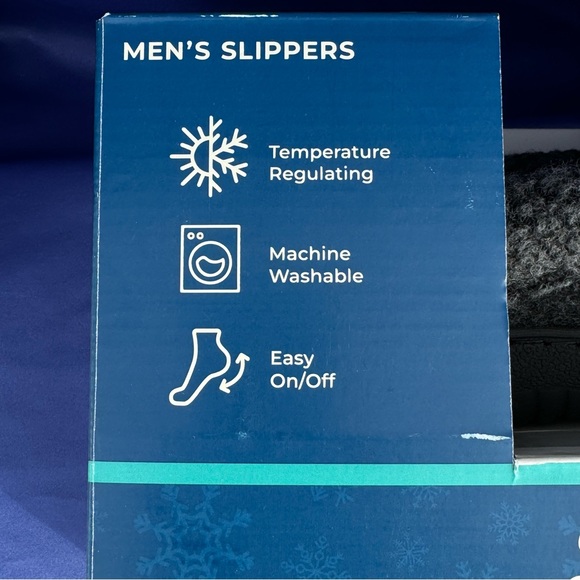 Dearform Men’s slippers XL 13/14 Gray Memory Foam Warm Easy On/Of Comfort indoor - Picture 7 of 7